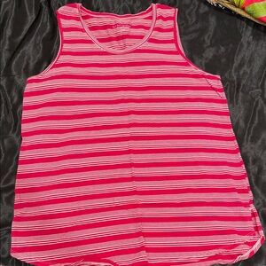 Soft Surroundings Pink and White Striped Tank Top